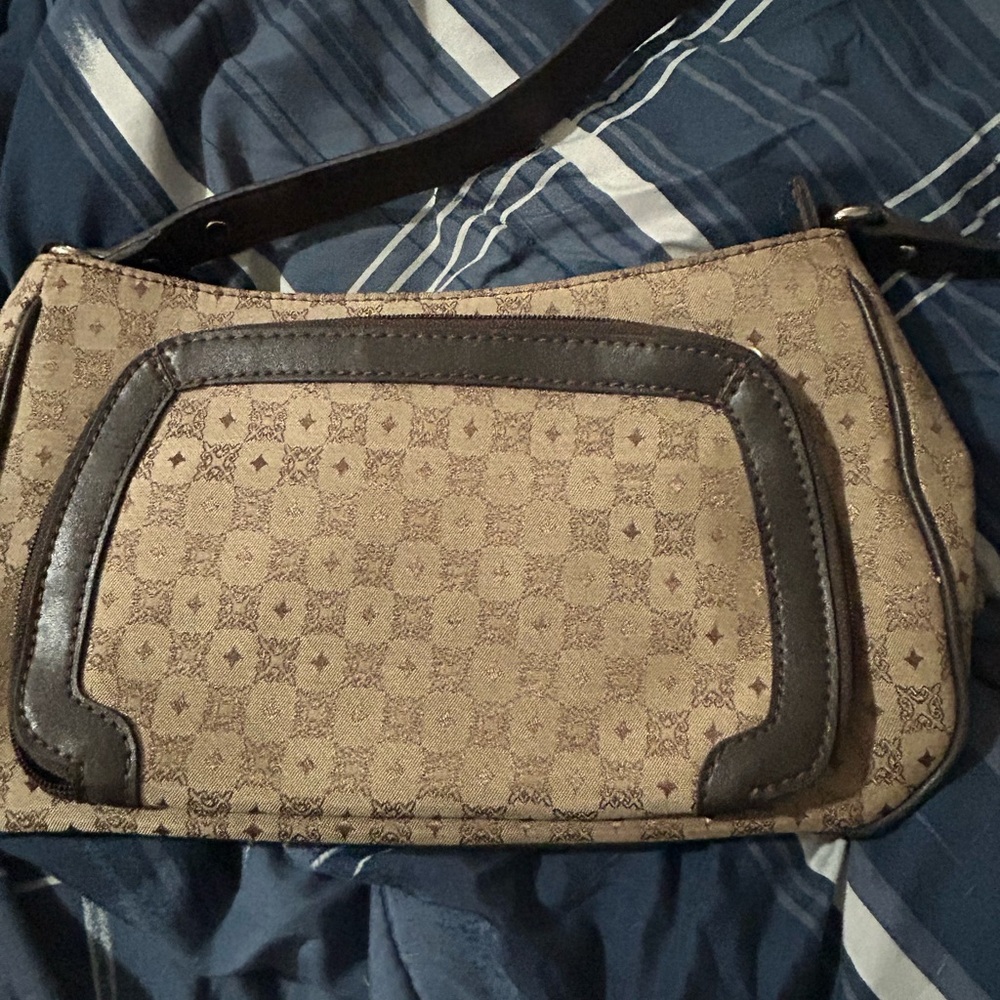 Brown Patterned Shoulder Bag